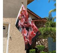 Drapeau de 0,9 x 6,1 m résistant à la décoloration pour l'extérieur - Bannière décorative - Jolies fleurs - Drapeaux de jardin double face avec œillets en laiton - Toile de fond amusante pour pelouse