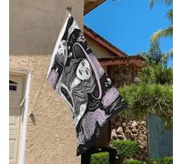 Drapeau de 0,9 x 6,1 m résistant à la décoloration pour l'extérieur - Bannière décorative magique de sorcière - Drapeaux de jardin bohème double face avec œillets en laiton - Toile de fond amusante