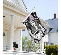 Drapeau de 0,9 x 6,1 m résistant à la décoloration pour l'extérieur - Bannière décorative magique de sorcière - Drapeaux de jardin bohème double face avec œillets en laiton - Toile de fond amusante