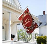Drapeau de 0,9 x 6,1 m résistant à la décoloration pour l'extérieur - Bannière décorative « Merry Christmas too » - Drapeaux de jardin double face avec œillets en laiton - Toile de fond amusante pour