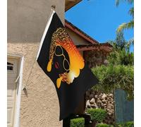 Drapeau de 0,9 x 6,1 m résistant à la décoloration pour l'extérieur - Bannière décorative mignonne de femme africaine - Drapeau de jardin double face avec œillets en laiton - Toile de fond amusante