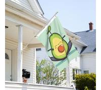 Drapeau de 0,9 x 6,1 m résistant à la décoloration pour l'extérieur - Bannière décorative mignonne pour yoga, fruits, jardin, drapeau mural double face avec œillets en laiton - Toile de fond amusante