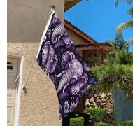 Drapeau de 0,9 x 6,1 m résistant à la décoloration pour l'extérieur - Bannière décorative - Motif éléphant mignon - Drapeau de jardin double face avec œillets en laiton - Toile de fond amusante pour