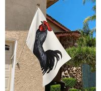Drapeau de 0,9 x 6,1 m résistant à la décoloration pour l'extérieur - Bannière décorative noire - Drapeau de jardin double face avec œillets en laiton - Toile de fond amusante pour pelouse, porche