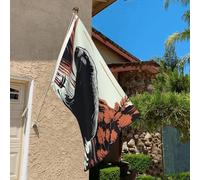 Drapeau de 0,9 x 6,1 m résistant à la décoloration pour l'extérieur - Bannière décorative noire - Drapeau de jardin double face avec œillets en laiton - Toile de fond amusante pour pelouse, porche