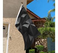 Drapeau de 0,9 x 6,1 m résistant à la décoloration pour l'extérieur - Bannière décorative noire - Drapeau de jardin géométrique double face avec œillets en laiton - Toile de fond amusante pour pelouse