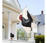 Drapeau de 0,9 x 6,1 m résistant à la décoloration pour l'extérieur - Bannière décorative noire - Drapeau de jardin double face avec œillets en laiton - Toile de fond amusante pour pelouse, porche