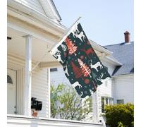 Drapeau de 0,9 x 6,1 m résistant à la décoloration pour l'extérieur - Bannière décorative pour extérieur, vache, cerf, arbre de Noël, drapeaux de jardin, drapeau mural double face avec œillets en