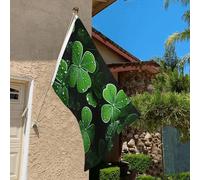 Drapeau de 0,9 x 6,1 m résistant à la décoloration pour l'extérieur - Bannière décorative pour extérieur - Feuilles de la Saint-Patrick - Drapeau de jardin double face avec œillets en laiton - Toile