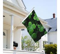 Drapeau de 0,9 x 6,1 m résistant à la décoloration pour l'extérieur - Bannière décorative pour extérieur - Feuilles de la Saint-Patrick - Drapeau de jardin double face avec œillets en laiton - Toile