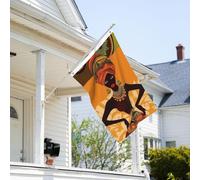 Drapeau de 0,9 x 6,1 m résistant à la décoloration pour l'extérieur - Bannière décorative pour femme africaine - Drapeau de jardin double face avec œillets en laiton - Toile de fond amusante pour