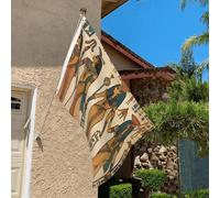 Drapeau de 0,9 x 6,1 m résistant à la décoloration pour l'extérieur - Bannière décorative pour femme en Égypte ancienne - Drapeaux de jardin double face avec œillets en laiton - Toile de fond amusante