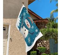 Drapeau de 0,9 x 6,1 m résistant à la décoloration pour l'extérieur - Bannière décorative pour Noël, ski, bonhomme de neige, jardin, drapeau mural double face avec œillets en laiton - Toile de fond