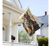 Drapeau de 0,9 x 6,1 m résistant à la décoloration pour l'extérieur - Bannière décorative - Tigres de la jungle - Drapeaux de jardin double face avec œillets en laiton - Toile de fond amusante pour