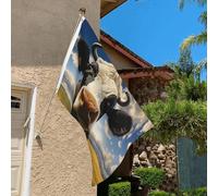 Drapeau de 0,9 x 6,1 m résistant à la décoloration pour l'extérieur - Bannière décorative - Vache de prairie - Drapeaux de jardin double face avec œillets en laiton - Toile de fond amusante pour
