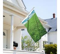 Drapeau de 0,9 x 6,1 m résistant à la décoloration pour l'extérieur - Bannière décorative verte - Drapeau de jardin double face avec œillets en laiton - Toile de fond amusante pour pelouse, porche