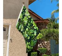 Drapeau de 0,9 x 6,1 m résistant à la décoloration pour l'extérieur - Bannière décorative verte - Drapeau de jardin double face avec œillets en laiton - Toile de fond amusante pour pelouse, porche