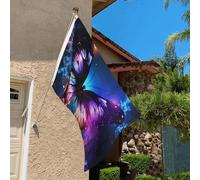 Drapeau de 0,9 x 6,1 m résistant à la décoloration pour l'extérieur - Beau papillon lumineux - Drapeau de jardin double face avec œillets en laiton - Toile de fond amusante pour pelouse, porche