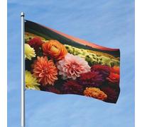 Drapeau de 1,2 x 1,8 m avec belles fleurs colorées et amusantes pour toutes les saisons - Pour décoration de dortoir, fête en plein air