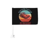 Drapeau de 12 x 18 po pour ponton de voiture, capitaine comme un capitaine ordinaire, drapeau de voiture à double face, clip de fenêtre résistant à la décoloration, drapeau de fenêtre de voiture étanc