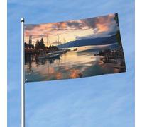 Drapeau de 150 cm x 90 cm pour extérieur et intérieur avec œillets - Printemps été soirée à Vancouver - Drapeaux pour extérieur, jardin, cour, bannière décorative - Drapeau de bienvenue saisonnier