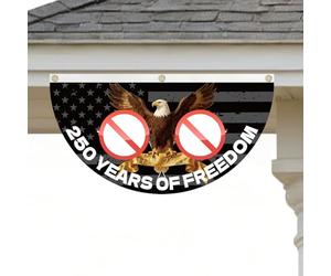 Drapeau de 250 ans de liberté | 1776-2026 Bannière patriotique d'éventail pour jardin | Pendon Anniversaire Deux cent cinquante ans | Pour extérieur Patio Porche 4 Juillet Indépendance Veter