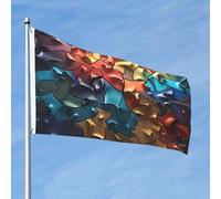 Drapeau de 60 cm x 90 cm - Pour extérieur et intérieur avec œillets - Pour le printemps et l'été - Puzzle surélevé pour extérieur, jardin, cour, bannière décorative - Drapeau de bienvenue saisonnier