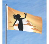 Drapeau de 60 cm x 90 cm - Pour extérieur et intérieur avec œillets - Silhouette de volleyball de printemps et d'été - Pour extérieur, jardin, cour, bannière décorative - Drapeau de bienvenue