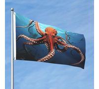Drapeau de 60 cm x 90 cm pour extérieur et intérieur avec œillets - Tentacules de pieuvre pour extérieur, jardin, cour, bannière décorative - Drapeau de bienvenue saisonnier pour porche et ferme