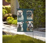 Drapeau de 71 x 40 cm - Décoration de jardin - Bannière robuste - Drapeau de bouledogue anglais amusant - Bannière de cour en polyester 200D avec 2 œillets - Bannière d'extérieur pour les vacances en
