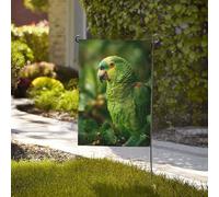 Drapeau de 71 x 40 cm - Décoration d'extérieur - Bannière robuste - Perroquet assis par Green Tree Flags - En polyester 200D - Avec 2 œillets - Bannière de jardin pour l'intérieur et l'extérieur