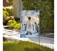 Drapeau de 71 x 40 cm - Décoration d'extérieur - Bannière robuste - Pingouin de mer - En polyester 200D - Avec 2 œillets - Bannière de jardin pour l'intérieur et l'extérieur - Pour les vacances