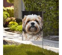 Drapeau de 71 x 40 cm - Décoration d'extérieur robuste - Bannière Shih Tzu en polyester 200D avec 2 œillets - Bannière de jardin pour les vacances en toutes saisons