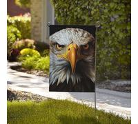 Drapeau de 71 x 40 cm - Décoration d'extérieur robuste - Drapeau aigle noir et blanc - En polyester 200D - Avec 2 œillets - Bannière de jardin pour les vacances en toutes saisons