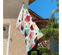 Drapeau de 9,1 x 0,6 m résistant à la décoloration pour extérieur, bannière décorative pour cupcakes, cœurs de bonbons, drapeaux de jardin, drapeau mural double face avec œillets en laiton, toile de