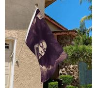 Drapeau de 9,1 x 0,6 m résistant à la décoloration pour l'extérieur - Bannière décorative à cheveux africains noirs - Drapeau de jardin double face avec œillets en laiton - Toile de fond amusante pour