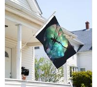 Drapeau de 9,1 x 0,6 m résistant à la décoloration pour l'extérieur - Bannière décorative - Motif galaxie animal libellule - Drapeau de jardin double face avec œillets en laiton - Toile de fond