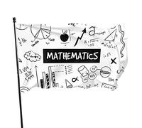 Drapeau de 9,1 x 1,5 m avec impression mathématiques aux couleurs vives - Drapeau de cour en polyester résistant à la décoloration avec 2 œillets en laiton pour décoration intérieure et extérieure