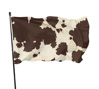 Drapeau de 9,1 x 1,5 m avec imprimé fourrure de vache aux couleurs vives pour sports de plein air, drapeau de cour en polyester résistant à la décoloration avec 2 œillets en laiton pour décoration
