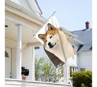 Drapeau de 9,1 x 6,1 cm résistant à la décoloration pour l'extérieur - Bannière décorative Akita - Drapeau de jardin double face avec œillets en laiton - Toile de fond amusante pour pelouse, porche
