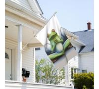 Drapeau de 9,1 x 6,1 cm résistant à la décoloration pour l'extérieur - Bannière décorative amusante pour yoga, grenouille, jardin, drapeau mural double face avec œillets en laiton - Toile de fond