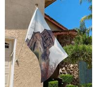 Drapeau de 9,1 x 6,1 cm résistant à la décoloration pour l'extérieur - Bannière décorative pour église arménienne - Drapeau de jardin double face avec œillets en laiton - Toile de fond amusante pour