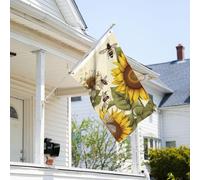 Drapeau de 9,1 x 6,1 cm résistant à la décoloration pour l'extérieur - Bannière décorative pour extérieur, abeilles, tournesols, marguerites, roses, fleurs de jardin, drapeau mural double face avec