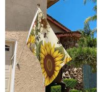 Drapeau de 9,1 x 6,1 cm résistant à la décoloration pour l'extérieur - Bannière décorative pour extérieur, abeilles, tournesols, marguerites, roses, fleurs de jardin, drapeau mural double face avec