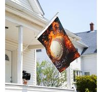 Drapeau de 9,1 x 6,1 cm résistant à la décoloration pour l'extérieur - Bannière décorative pour extérieur - Boule de baseball - Drapeau de jardin double face avec œillets en laiton - Toile de fond