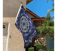 Drapeau de 9,1 x 6,1 cm résistant à la décoloration pour l'extérieur - Bannière décorative rectangulaire mandala - Drapeau de jardin double face avec œillets en laiton - Toile de fond amusante pour