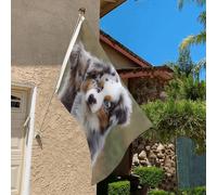 Drapeau de 9,1 x 6,1 m résistant à la décoloration pour extérieur - Bannière décorative de berger australien - Drapeau de jardin double face avec œillets en laiton - Toile de fond amusante pour