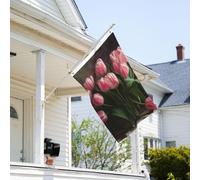 Drapeau de 9,1 x 6,1 m résistant à la décoloration pour extérieur Bannière décorative tulipes Drapeaux de jardin Drapeau mural double face avec œillets en laiton Toile de fond amusante pour pelouse