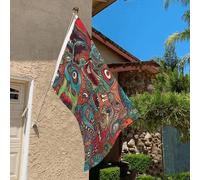 Drapeau de 9,1 x 6,1 m résistant à la décoloration pour l'extérieur - Bannière décorative abstrait - Drapeau de jardin - Drapeau mural double face avec œillets en laiton - Toile de fond amusante pour