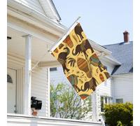 Drapeau de 9,1 x 6,1 m résistant à la décoloration pour l'extérieur - Bannière décorative d'éléphant d'Afrique - Drapeau de jardin double face avec œillets en laiton - Toile de fond amusante pour